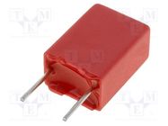 Capacitor: polyester; 1uF; 40VAC; 63VDC; 5mm; ±10%; 5x10x7.2mm; THT WIMA