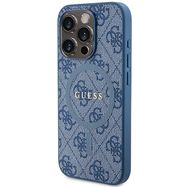 Guess 4G Collection Leather Metal Logo MagSafe Case for iPhone 14 Pro - Blue, Guess