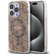 Guess IML GCube MagSafe case for iPhone 15 Pro - brown, Guess