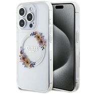 Guess IML Flowers Wreatch MagSafe iPhone 15 Pro Max Case - Clear, Guess