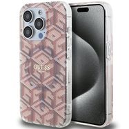 Guess IML GCube MagSafe case for iPhone 15 Pro Max - pink, Guess
