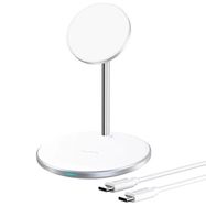 Choetech T581-F MagSafe / Qi 2in1 wireless charger + USB-C cable - white, Choetech