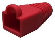 STRAIN RELIEF BOOT, 1POS, PVC, RED