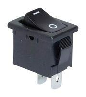 ROCKER SWITCH, SPST, 15A, 125VAC, BLACK