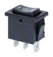 ROCKER SWITCH, SPDT, 15A, 125VAC, BLACK