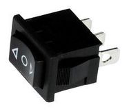 ROCKER SWITCH, SPDT, 15A, 125VAC, BLACK