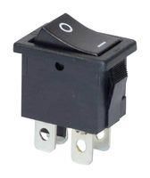 ROCKER SWITCH, DPST, 9A, 125VAC, BLACK