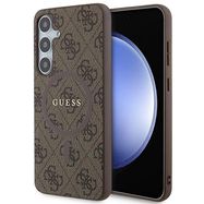 Guess 4G Collection Leather Metal Logo MagSafe case for Samsung Galaxy S24+ - brown, Guess