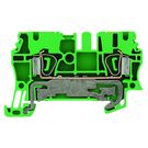 PE terminal, Tension-clamp connection, 2.5 mm², 800 V, Number of connections: 2, Number of levels: 1, Green/yellow Weidmuller