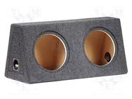 Car loudspeaker enclosure; MDF; black melange; 250mm; 20+20l BASSER