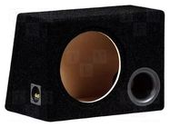 Car loudspeaker enclosure; MDF; black; 300mm; Grooving: 322mm BASSER