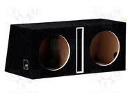 Car loudspeaker enclosure; MDF; black; 300mm; Øhole: 282mm; 50+50l BASSER