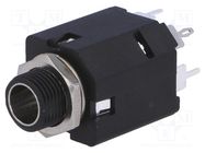 Socket; Jack 6,3mm; female; stereo,with double switch; ways: 3 AMPHENOL