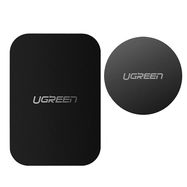 Ugreen LP123 60410 round/rectangular metal plates for magnetic phone holders - black (2 pcs), Ugreen