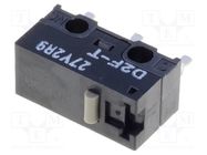 Microswitch SNAP ACTION; 3A/125VAC; 2A/30VDC; without lever OMRON Electronic Components