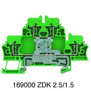 Multi-tier modular terminal, Tension-clamp connection, 2.5 mm², Number of levels: 2, Green/yellow Weidmuller