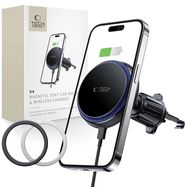 Tech-Protect MM15W-V4 Car Phone Holder with MagSafe 15W Inductive Charger for Air Vent - Black, Tech-Protect