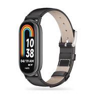 Tech-Protect Leatherfit strap for Xiaomi Smart Band 8 / 8 NFC - black, Tech-Protect