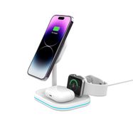 Tech-Protect QI15W-A27 3-in-1 inductive charger with MagSafe stand for smartphone / Apple Watch / AirPods - white, Tech-Protect