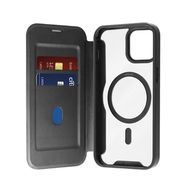 Puro Book Mag MagSafe Leather Case with Flap and Card Slot for iPhone 16 - Black, Puro