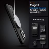 Spigen Enzo Aramid Mag Case with MagSafe for iPhone 16 Pro - Black and Silver, Spigen