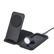 UAG 3in1 Travel Charger 15W Wireless Charger with MagSafe + Cable + Organizer - Black, UAG
