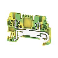 PE terminal, Tension-clamp connection, 1.5 mm², 500 V, Number of connections: 2, Number of levels: 1, Green/yellow Weidmuller