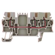 Feed-through terminal block, Tension-clamp connection, 1.5 mm², 500 V, 17.5 A, Number of connections: 3 Weidmuller