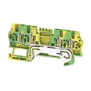 PE terminal, Tension-clamp connection, 1.5 mm², 500 V, Number of connections: 4, Number of levels: 1, Green/yellow Weidmuller