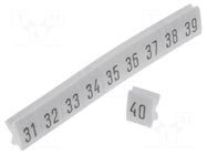 Marker; white; Width: 5mm; Marking: 31-40; push-in; 250pcs. KURANT