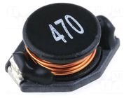 Inductor: wire; SMD; 47uH; Ioper: 1.8A; 0.14Ω; Isat: 1.6A; A: 12.95mm FERROCORE