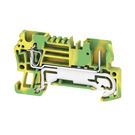 PE terminal, Tension-clamp connection, 2.5 mm², 500 V, Number of connections: 2, Number of levels: 1, Green/yellow Weidmuller