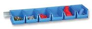 BIN SET, WITH METAL WALL RAIL, 6PCS