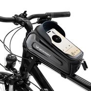 Wozinsky bicycle bag for the frame, armored, with a phone pocket, 1.7 l - black, Wozinsky