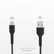 SBS TECABLEMICRO2K USB-A - Micro-USB Cable 2 m - Black, SBS