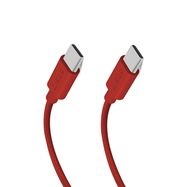 SBS TECABLETISSUETCCR USB-C - USB-C 1.5m 60W Braided Cable - Red, SBS