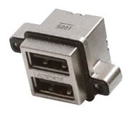 USB STACKED, 2.0 TYPE A, 2PORT, R/A