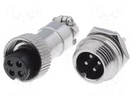 Connector: microphone MINI; socket,plug; male,female; PIN: 4; MINI CONNFLY