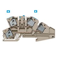 Multi level installation terminal block, PUSH IN, 4 mm², 400 V, 20 A, Number of connections: 4, Number of levels: 2, dark beige Weidmuller