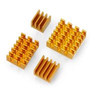 Set of heat sinks for Raspberry Pi - with heat transfer tape - gold - 4pcs.