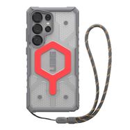 UAG Pathfinder Clear Magnet Bundle Magnetic Case and Wrist Strap for Samsung Galaxy S25 Ultra 5G - Gray/Red, UAG
