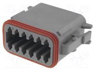 Connector: wire-wire; DT; female; plug; for cable; PIN: 12; grey DEUTSCH