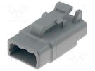 Connector: wire-wire; DTM; female; plug; for cable; PIN: 3; grey DEUTSCH