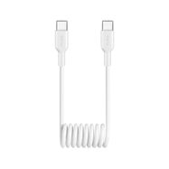 Puro 25W USB-C Spiral Cable - USB-C 1m - White, Puro