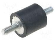 Vibration damper; M4; Ø: 10mm; rubber; L: 15mm; Thread len: 10mm ELESA+GANTER