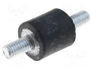 Vibration damper; M3; Ø: 8mm; rubber; L: 8mm; Thread len: 6mm; 70N ELESA+GANTER