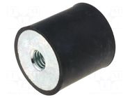 Vibration damper; M6; Ø: 25mm; rubber; L: 20mm; H: 6mm; 391N; 78N/mm ELESA+GANTER