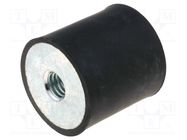 Vibration damper; M8; Ø: 30mm; rubber; L: 40mm; H: 8mm; 390N; 65N/mm ELESA+GANTER