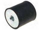Vibration damper; M10; Ø: 50mm; rubber; L: 40mm; H: 10mm; 2130N ELESA+GANTER