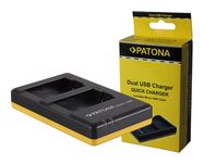 PATONA Dual Quick-Charger f. Leica BP-DC9 Panasonic DMW-BMB9 V-Lux V-Lux 2 VLux 2 II incl. Micro-USB cabel, PATONA